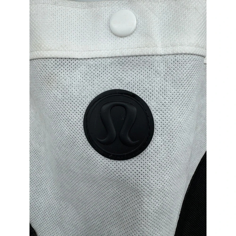 Lululemon Reusable Tote Bag Black Grey White Colorblock Shopper Snap‎ Closure